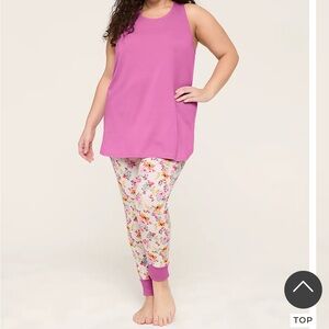 LANE BRYANT NWT Size 18/20 Floral Print Sleepwear Set in Pink and White